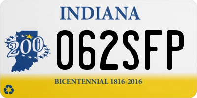 IN license plate 062SFP