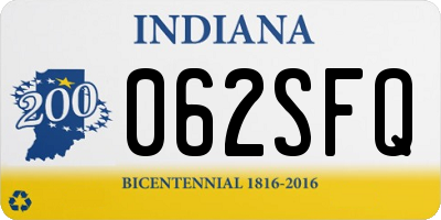 IN license plate 062SFQ