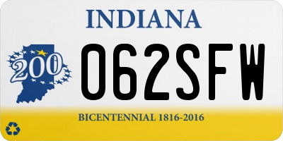 IN license plate 062SFW