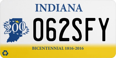 IN license plate 062SFY