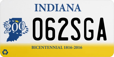 IN license plate 062SGA