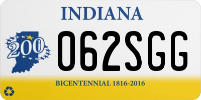 IN license plate 062SGG