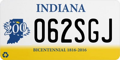 IN license plate 062SGJ