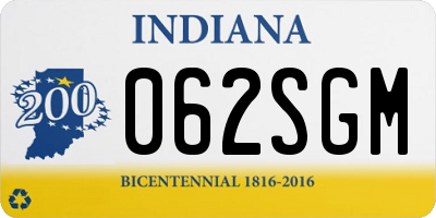 IN license plate 062SGM