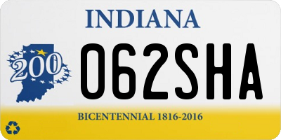 IN license plate 062SHA