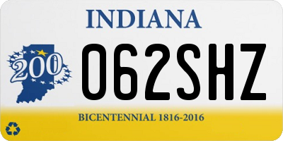 IN license plate 062SHZ