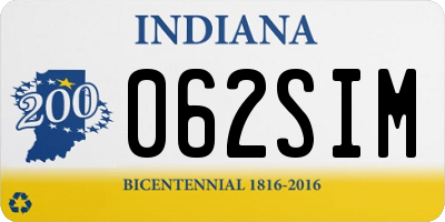 IN license plate 062SIM