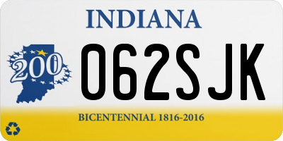IN license plate 062SJK