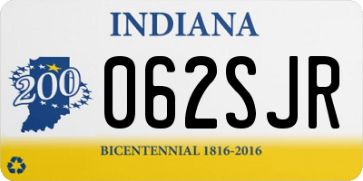 IN license plate 062SJR
