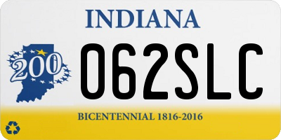 IN license plate 062SLC