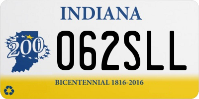 IN license plate 062SLL