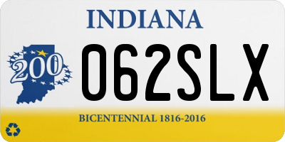 IN license plate 062SLX