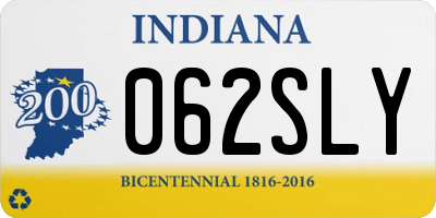 IN license plate 062SLY