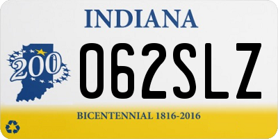 IN license plate 062SLZ