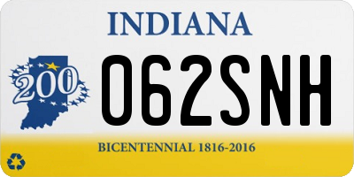IN license plate 062SNH