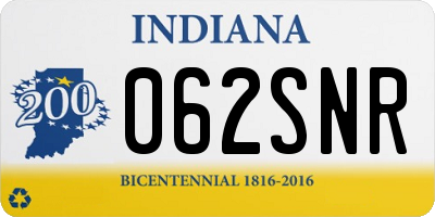 IN license plate 062SNR