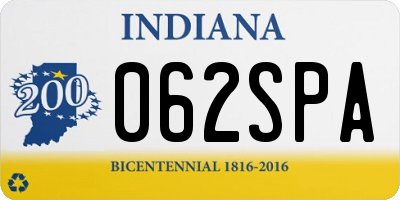 IN license plate 062SPA