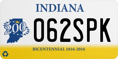 IN license plate 062SPK