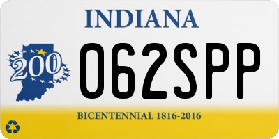 IN license plate 062SPP