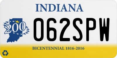 IN license plate 062SPW