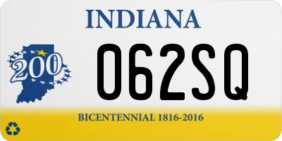 IN license plate 062SQ