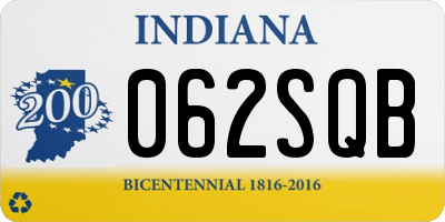IN license plate 062SQB