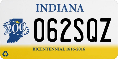 IN license plate 062SQZ