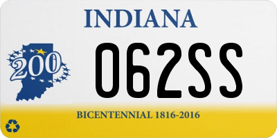 IN license plate 062SS