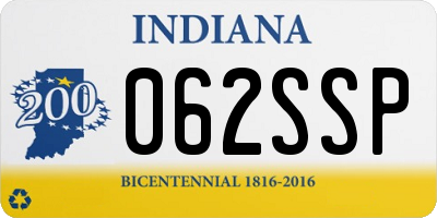 IN license plate 062SSP
