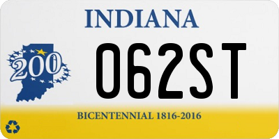 IN license plate 062ST