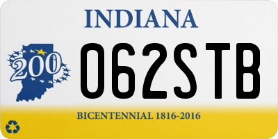IN license plate 062STB