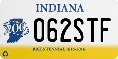 IN license plate 062STF