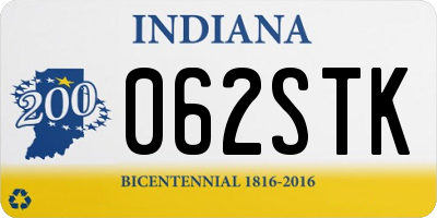 IN license plate 062STK
