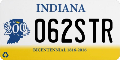IN license plate 062STR
