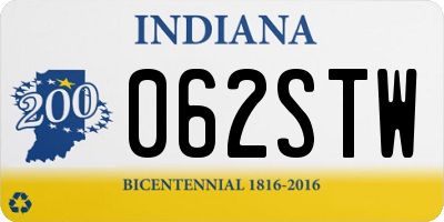 IN license plate 062STW