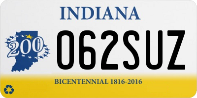 IN license plate 062SUZ