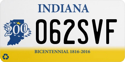 IN license plate 062SVF