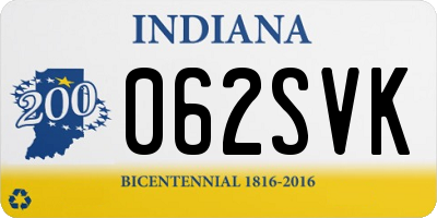 IN license plate 062SVK