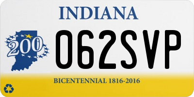 IN license plate 062SVP