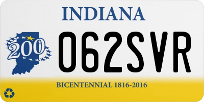 IN license plate 062SVR