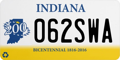 IN license plate 062SWA