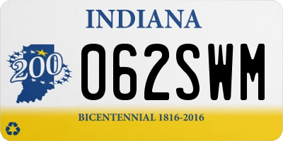 IN license plate 062SWM