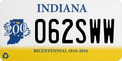 IN license plate 062SWW
