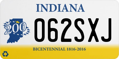 IN license plate 062SXJ