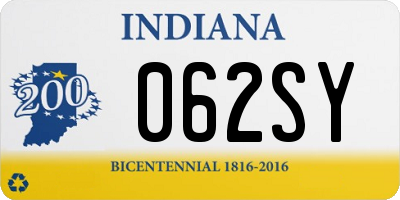 IN license plate 062SY