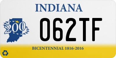 IN license plate 062TF