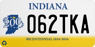 IN license plate 062TKA