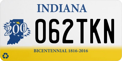 IN license plate 062TKN