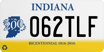 IN license plate 062TLF