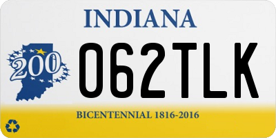IN license plate 062TLK
